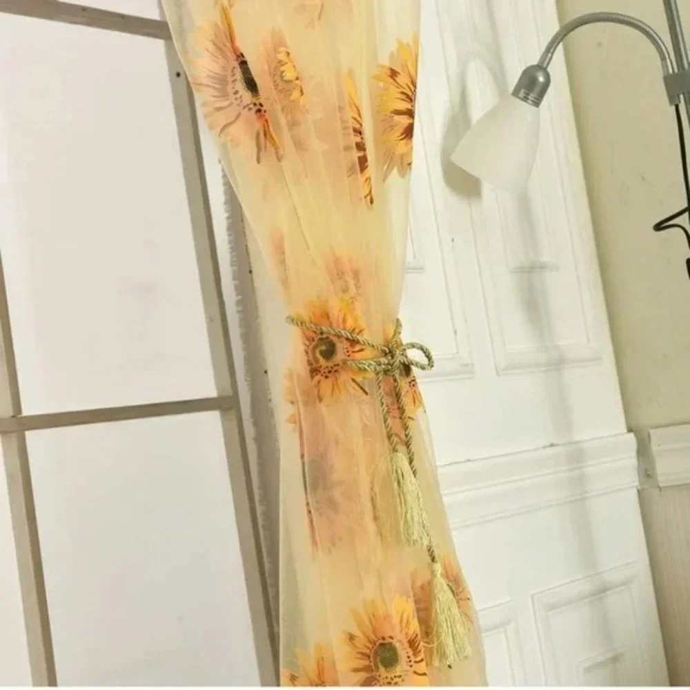 Curtains 2 Panels Sheer Sunflower 🌻